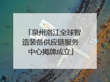泉州洛江全球智造装备供应链服务中心揭牌成立