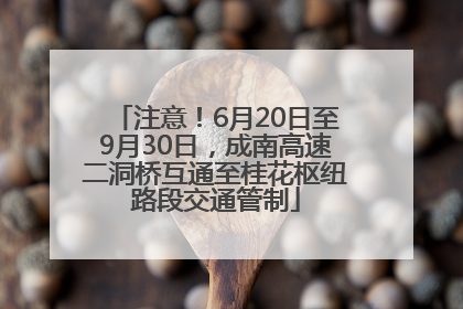 注意！6月20日至9月30日，成南高速二洞桥互通至桂花枢纽路段交通管制