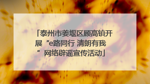泰州市姜堰区顾高镇开展“e路同行 清朗有我”网络辟谣宣传活动
