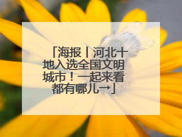 海报丨河北十地入选全国文明城市！一起来看都有哪儿→