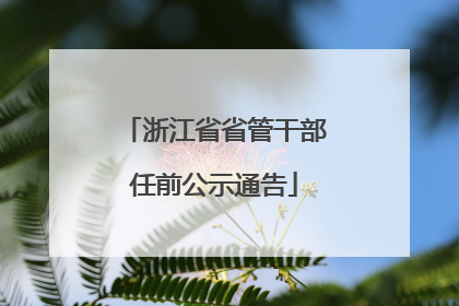 浙江省省管干部任前公示通告