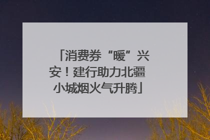 消费券“暖”兴安！建行助力北疆小城烟火气升腾