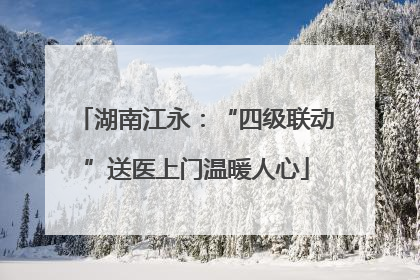 湖南江永：“四级联动”送医上门温暖人心