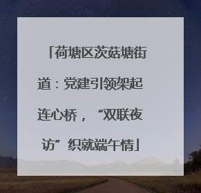 荷塘区茨菇塘街道：党建引领架起连心桥，“双联夜访”织就端午情