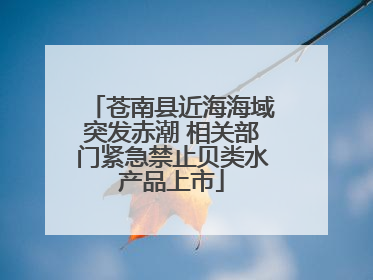 苍南县近海海域突发赤潮 相关部门紧急禁止贝类水产品上市