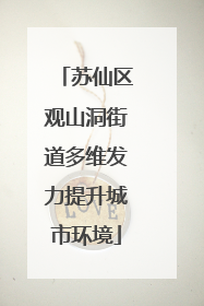 苏仙区观山洞街道多维发力提升城市环境
