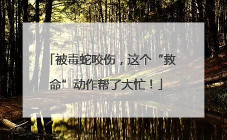 被毒蛇咬伤，这个“救命”动作帮了大忙！