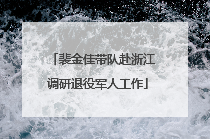 裴金佳带队赴浙江调研退役军人工作