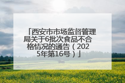 西安市市场监督管理局关于6批次食品不合格情况的通告（2025年第16号）