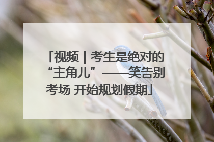 视频｜考生是绝对的“主角儿”——笑告别考场 开始规划假期