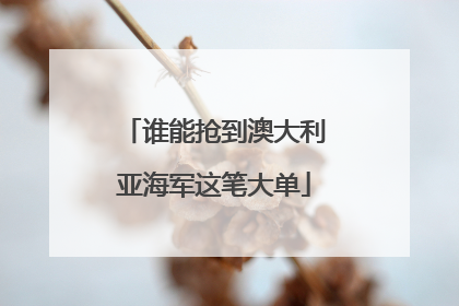 谁能抢到澳大利亚海军这笔大单