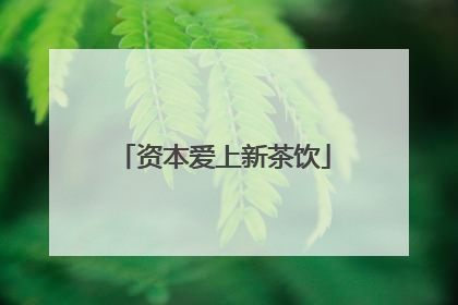资本爱上新茶饮