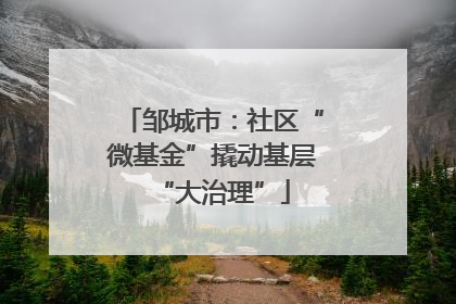 邹城市：社区“微基金”撬动基层“大治理”