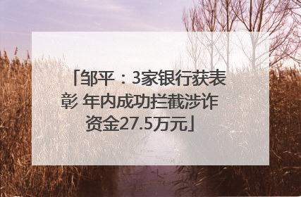 邹平：3家银行获表彰 年内成功拦截涉诈资金27.5万元