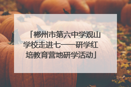 郴州市第六中学观山学校走进七一一研学红培教育营地研学活动