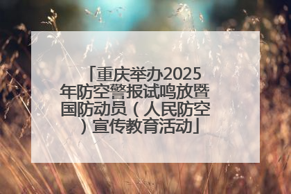 重庆举办2025年防空警报试鸣放暨国防动员（人民防空）宣传教育活动