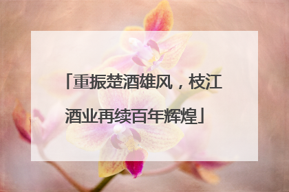 重振楚酒雄风，枝江酒业再续百年辉煌