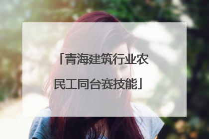 青海建筑行业农民工同台赛技能