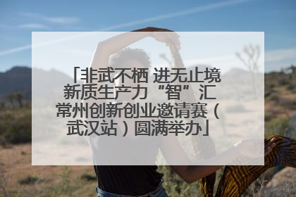 非武不栖 进无止境 新质生产力“智”汇常州创新创业邀请赛（武汉站）圆满举办