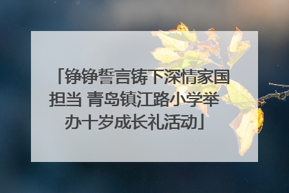 铮铮誓言铸下深情家国担当 青岛镇江路小学举办十岁成长礼活动