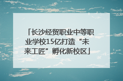 长沙经贸职业中等职业学校15亿打造“未来工匠”孵化新校区