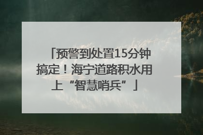 预警到处置15分钟搞定！海宁道路积水用上“智慧哨兵”