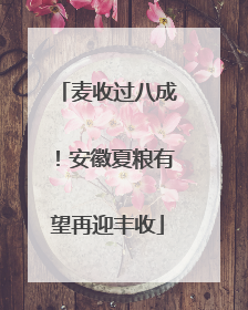麦收过八成！安徽夏粮有望再迎丰收