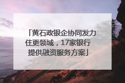 黄石政银企协同发力住更领域，17家银行提供融资服务方案