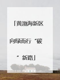 黄渤海新区向绿而行“碳”新路