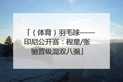 （体育）羽毛球——印尼公开赛：程星/张驰晋级混双八强