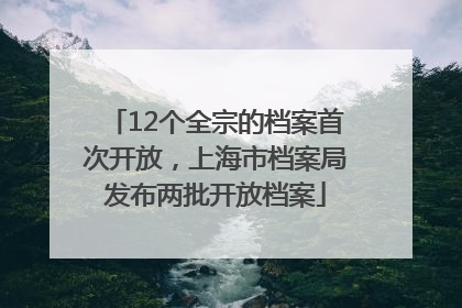 12个全宗的档案首次开放，上海市档案局发布两批开放档案
