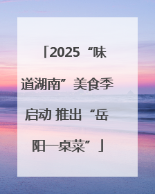 2025“味道湖南”美食季启动 推出“岳阳一桌菜”