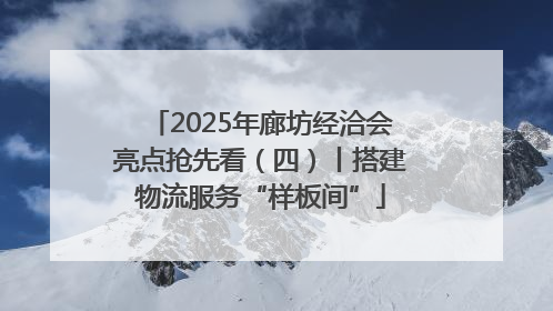 2025年廊坊经洽会亮点抢先看（四）丨搭建物流服务“样板间”