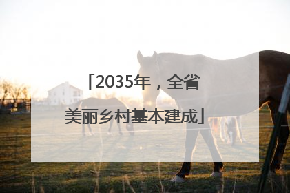 2035年，全省美丽乡村基本建成