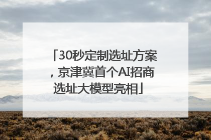 30秒定制选址方案，京津冀首个AI招商选址大模型亮相